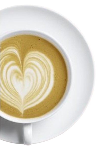 Coffee with elegant heart latte art